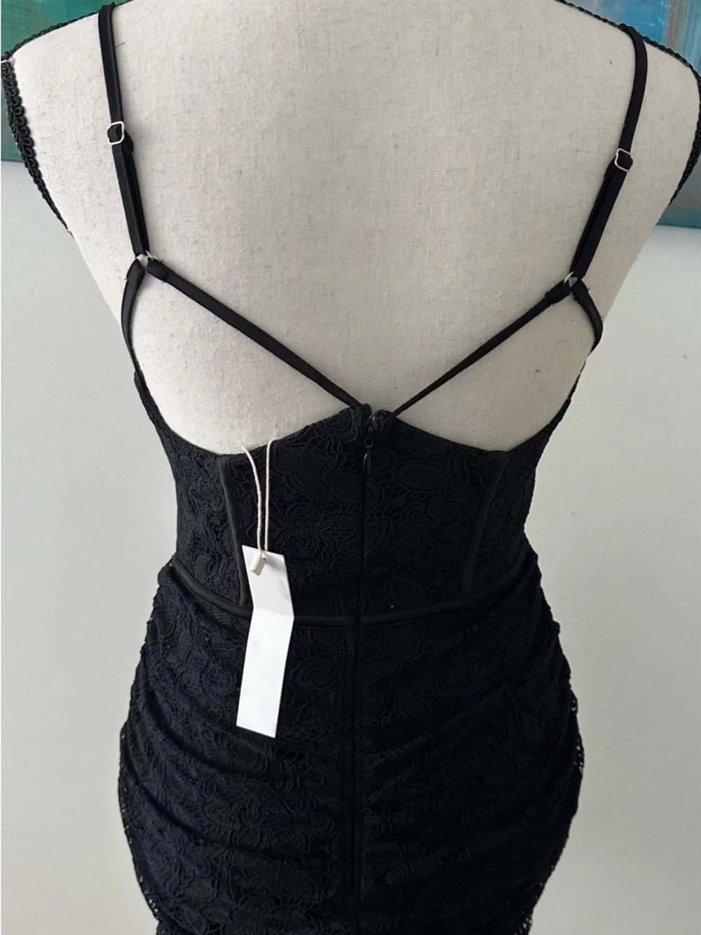 For Love And Lemons NWT Julia Black Lace Bustier Mini Dress XS